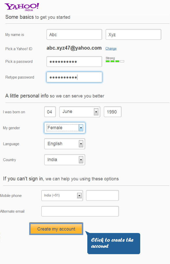 Steps to Create an Email ID
