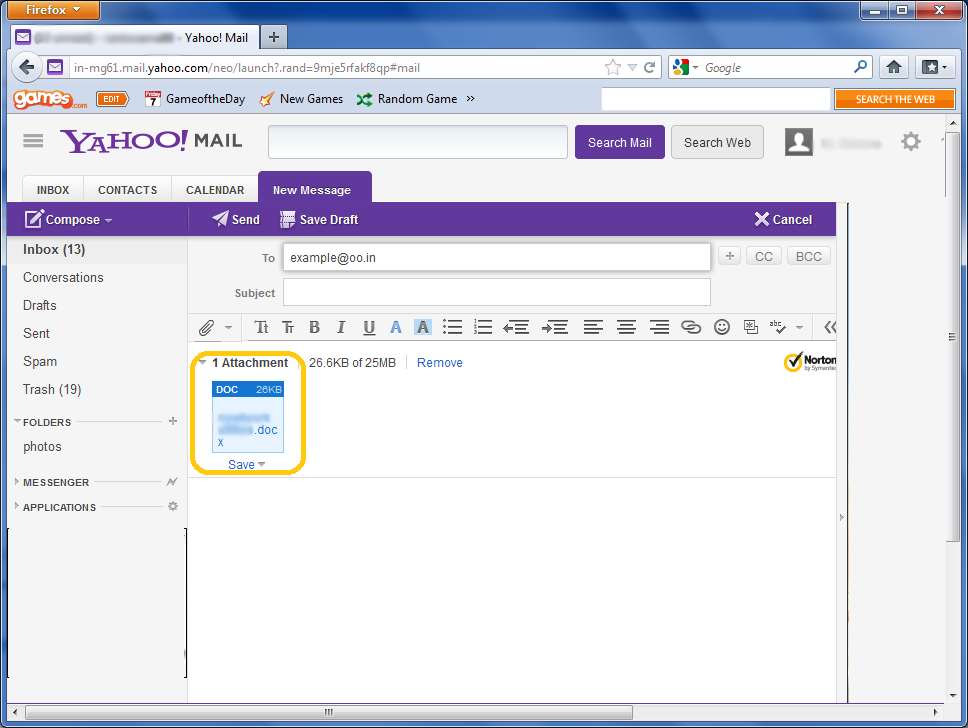 Attach Files to a Yahoo! Mail Message Lessons